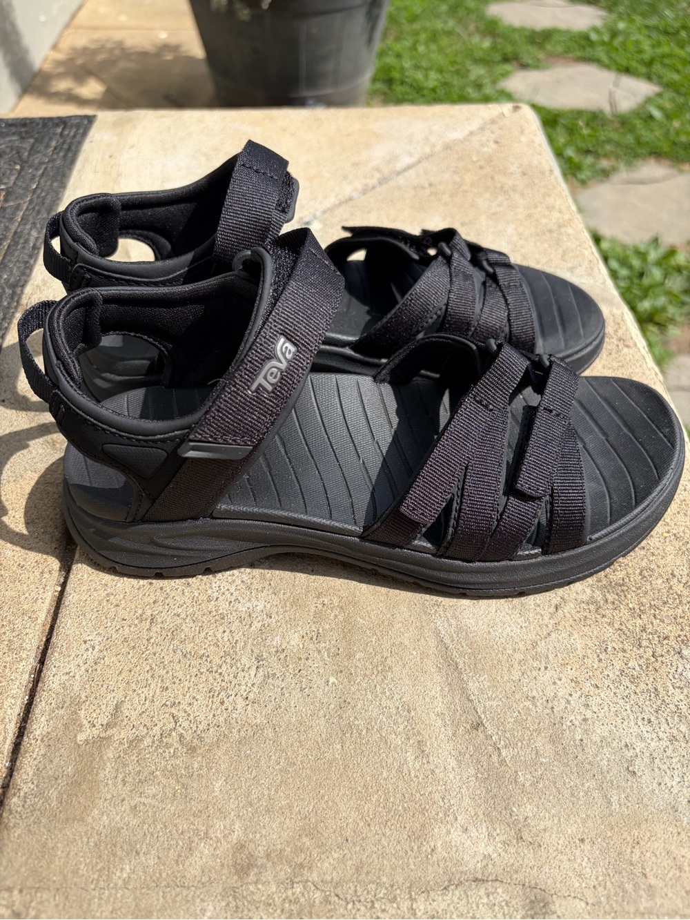 Teva Black Strappy Outdoor Sandals - Picture 2 of 3